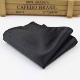 Boys Black Satin Pocket Square Handkerchief